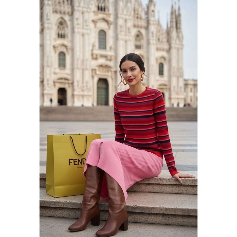 D&G‎ Dolce Gabbana striped knit top & Free People pink knit skirt as a bundle